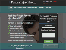 Tablet Screenshot of personalinjuryplace.com